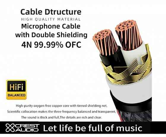 Аудио кабель CREST AUDIO Jack 6,3 мм - XLR.TRS Донецк