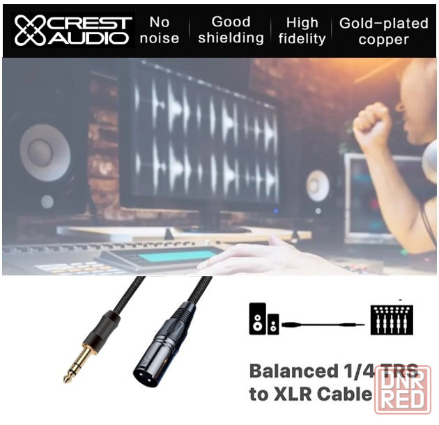 Аудио кабель CREST AUDIO Jack 6,3 мм - XLR.TRS Донецк - изображение 6