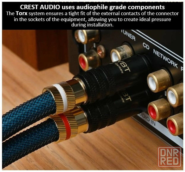 Аудио кабель CREST AUDIO межблочный RCA -RCA Донецк - изображение 6