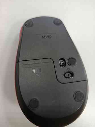 Мышь беспроводная Logitech M190, черный/красная Донецк