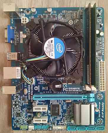 Gigabyte GA-H61M-S1 Socket 1155 + DDR3 4+4Gb 1600MHz + Intel Core i3-2100 3.1 GHz + кулер - комплект Донецк