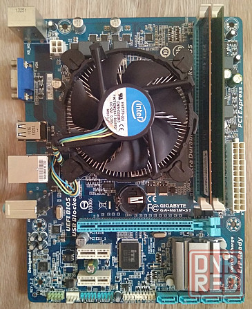 Gigabyte GA-H61M-S1 Socket 1155 + DDR3 4+4Gb 1600MHz + Intel Core i3-2100 3.1 GHz + кулер - комплект Донецк - изображение 1