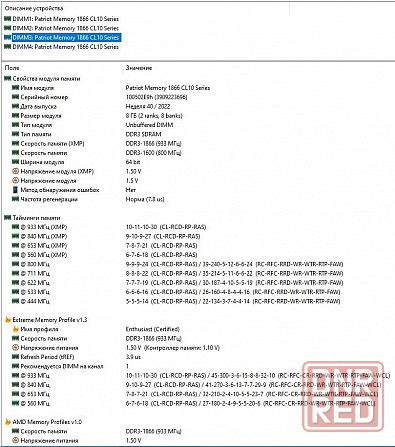 DDR3 32Gb - DDR3 8Gb + 8Gb + 8Gb + 8Gb 1866MHz CL10 (PC3-14900) Patriot Игровая память PV316G186C0K Донецк - изображение 6