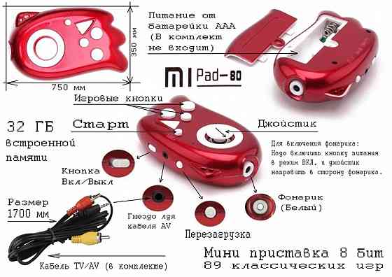 Мини игровая приставка 8 Бит 89 игр Макеевка