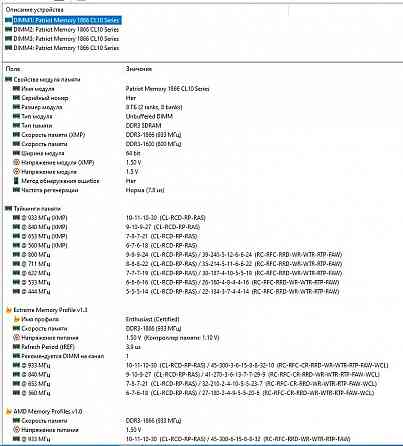DDR3 32Gb 1866MHz CL10 (PC3-14900) Patriot - PV316G186C0K - Возможен обмен на 150шт нерабочей озу - Донецк