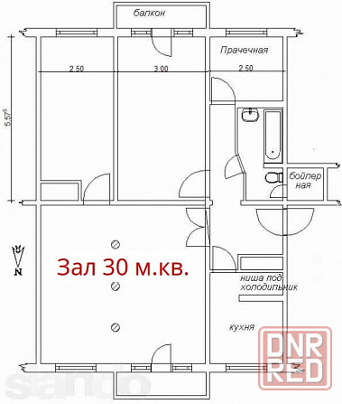 Крупногабаритная 3-к кв, кв-л Северный д Макеевка - изображение 9