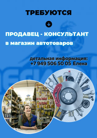 Продавец-консультант (автотовары) Макеевка