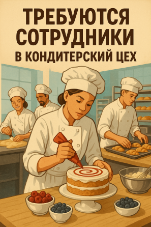 Требуются сотрудники в кондитерский цех Донецк