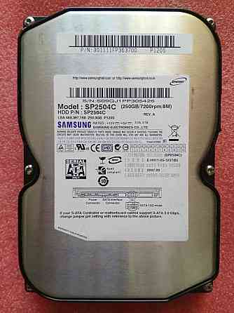 HDD 250GB SATA II (3 Gb/s) 3.5" 7200RPM 8MB Samsung SP2504C - Обмен на 10шт любых озу нерабочих Донецк