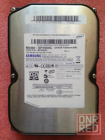 HDD 250GB SATA II (3 Gb/s) 3.5" 7200RPM 8MB Samsung SP2504C - Обмен на 10шт любых озу нерабочих Донецк - изображение 1