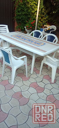 Стол и 6 стульев пластиковые садовые Донецк - изображение 3