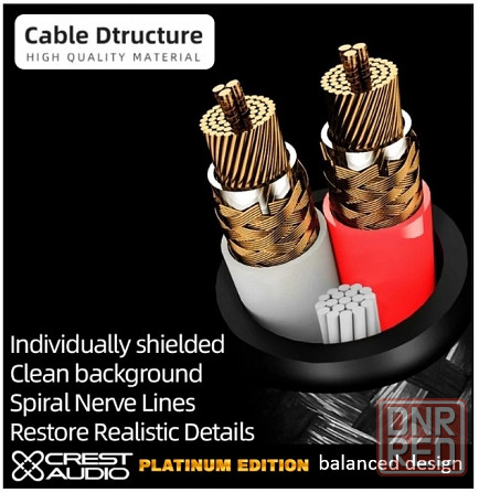 Аудио кабель RCA -RCA псевдо-балансный межблочный CREST AUDIO Донецк - изображение 3