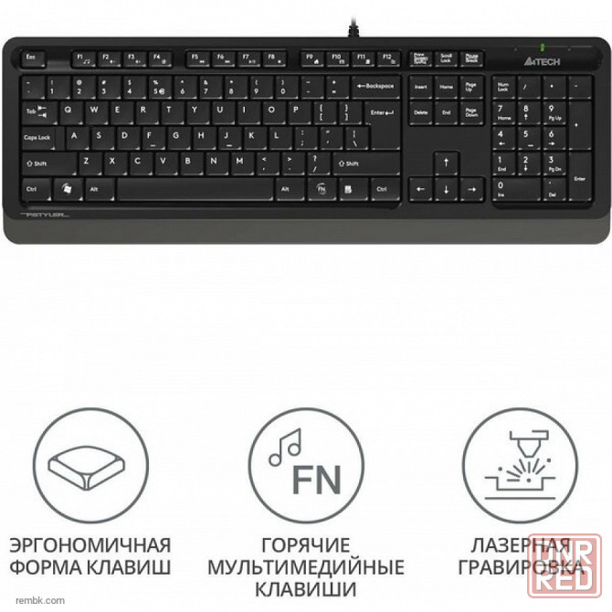 Клавиатура A4Tech Fstyler FK10 черный/серый USB |Гарантия Макеевка - изображение 1