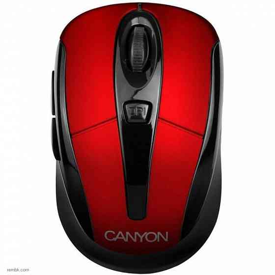 Мышь Canyon CNR-MSOW06R, черный/красный (JUCNRMSOW06R) оптический, 1600 dpi, радиоканал по доступной цене |Гарантия Макеевка