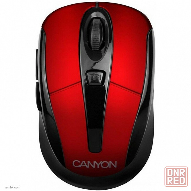 Мышь Canyon CNR-MSOW06R, черный/красный (JUCNRMSOW06R) оптический, 1600 dpi, радиоканал по доступной цене |Гарантия Макеевка - изображение 1