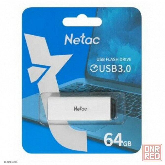Флеш Диск Netac U185 64Gb . NT03U185N-064G-20WH. USB2.0. с колпачком. пластиковая белая |Гарантия Макеевка - изображение 1
