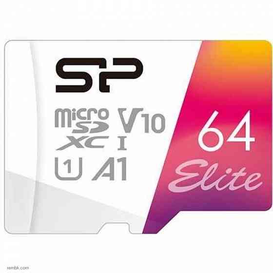 Флеш карта microSD 64GB Silicon Power Elite A1 microSDXC Class 10 UHS-I U3 100 Mb/s (SD адаптер) по доступной цене |Гарантия Макеевка