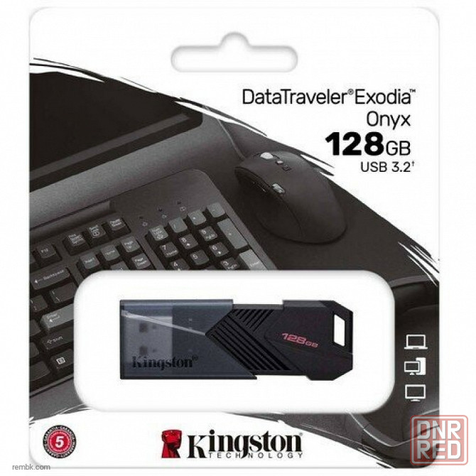 Накопитель USB 3.2 128Гб Kingston DataTraveler Exodia Onyx (DTXON/128GB), черный |Гарантия Макеевка - изображение 1