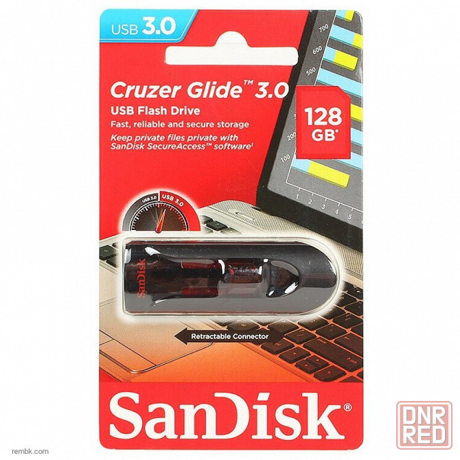 USB Flash Drive 128Gb - SanDisk Cruzer Glide 3.0 Black SDCZ600-128G-G35 |Гарантия Макеевка - изображение 1