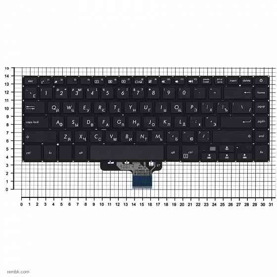 Клавиатура для ноутбука Asus X510U черная без подсветки |Гарантия Донецк