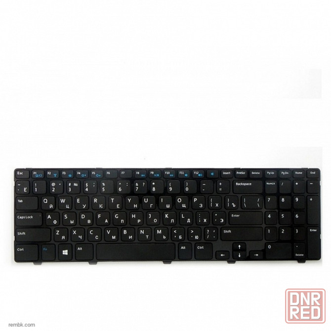 Клавиатура для ноутбука Dell Inspiron 15, 3521, 3537, 15R, 5537. Плоский Enter. Чёрная, с чёрной рамкой. PN: NSK-LA00R |Гарантия Донецк - изображение 1
