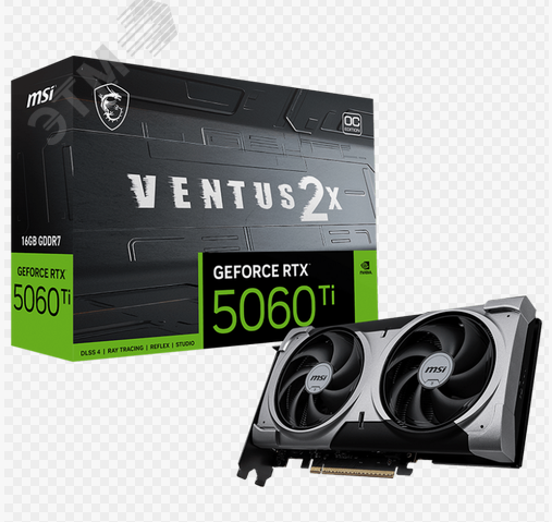 Видеокарта NVIDIA GeForce RTX 5060 Ti (16GB GDDR7) MSI Ventus 2X Донецк