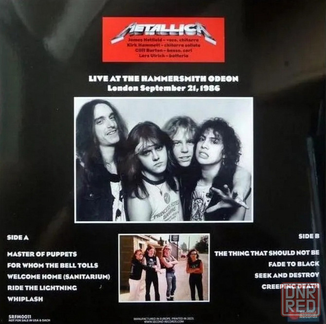 Виниловая пластинка LP "Metallica"- "Live At The Hammersmith Odeon 1986 " Донецк - изображение 2