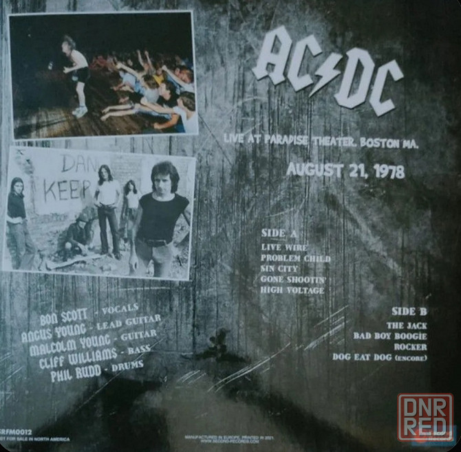 Виниловая пластинка LP "AC/DC"- "Live At Paradise Theatr, Boston MA.1978 Донецк - изображение 2
