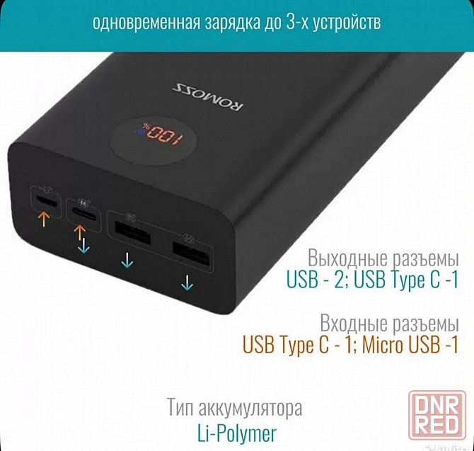 Павербанк powerbank romoss 40.000mA Донецк - изображение 2