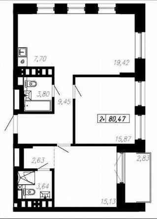 Продается 2 - х комнатная квартира, пр-т Ватутина Донецк