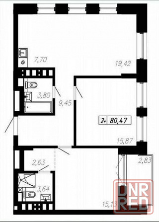 Продается 2 - х комнатная квартира, пр-т Ватутина Донецк - изображение 2