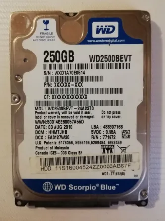 Hdd 2.5 250гб жёсткий диск установлен Виндовс10 Донецк