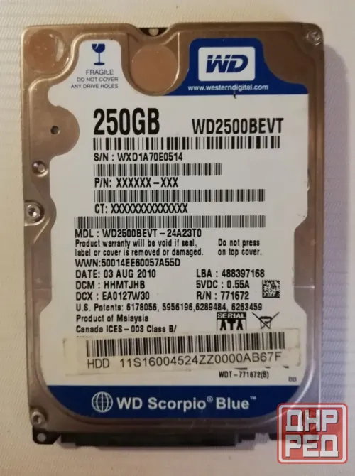 Hdd 2.5 250гб жёсткий диск установлен Виндовс10 Донецк - изображение 1