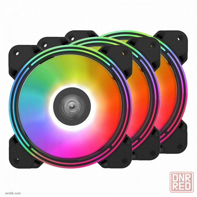 Комплект вентиляторов для корпуса 3шт. ALSEYE Halo 4.0-B kit ARGB |Гарантия Макеевка - изображение 1