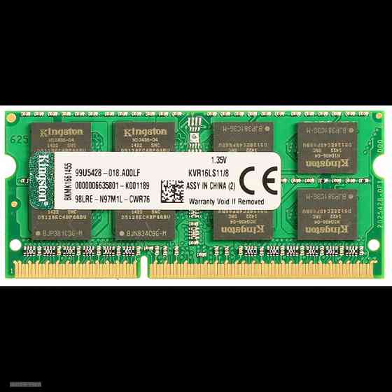 Оперативная память SO-DIMM DDR3L Kingston ValueRAM 8Гб (1.35v) 1600 МГц CL11 (KVR16LS11/8) |Гарантия Макеевка