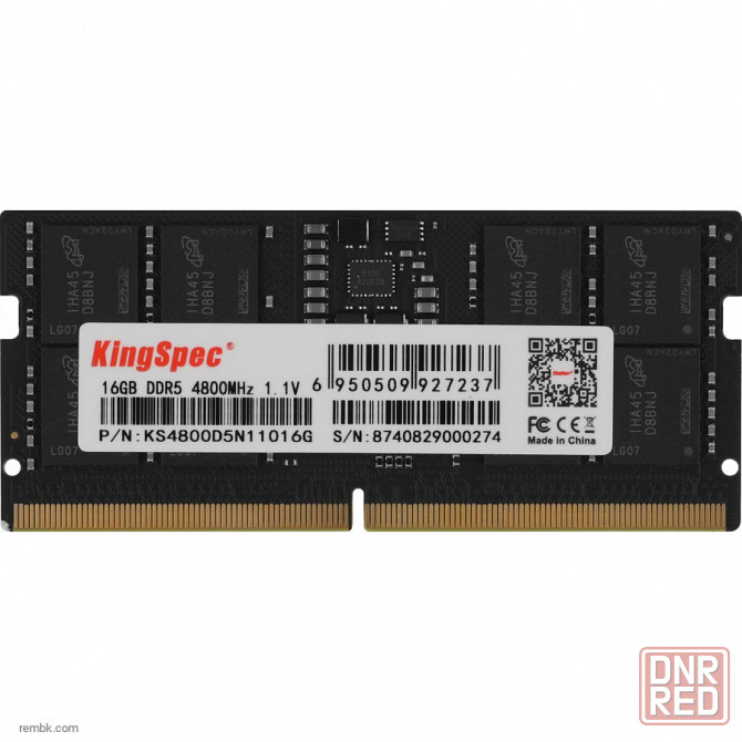 Оперативная память SO-DIMM Kingspec DDR5 16GB 4800MHz KS4800D5N11016G RTL PC5-38400 CL40 SO-DIMM 288-pin 1.1В single ran по доступной цене |Гарантия Макеевка - изображение 1