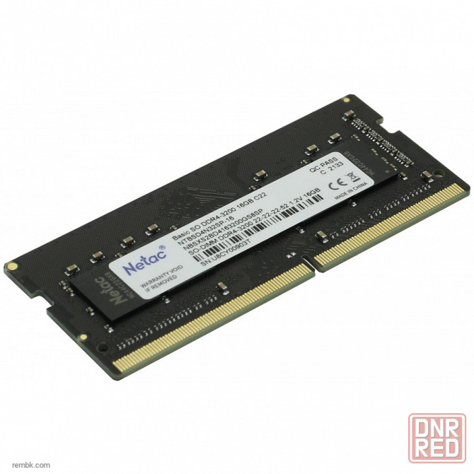 Оперативная память DDR4 Netac 16Гб 3200 МГц SODIMM NTBSD4N32SP-16 |Гарантия Макеевка - изображение 1
