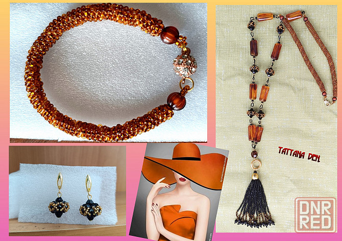 колье-Сотуар - Янтарное сияние- + Серьги Донецк - изображение 8