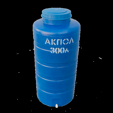 Вертикальный пластиковый бак для воды 300 литров Акпол Донецк