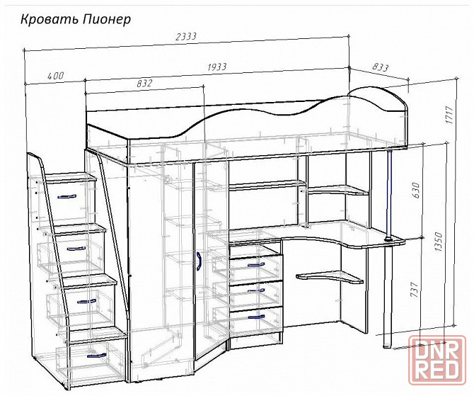 Кровать-чердак Пионер розовая б.у. + матрас Донецк - изображение 4