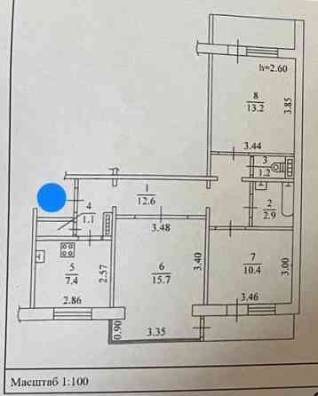 Продаю 3-х комнатную квартиру в Ворошиловском районе, ул. 50 летия ссср Донецк