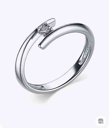 Серебряное кольцо, р 16.5 с бриллиантом Донецк