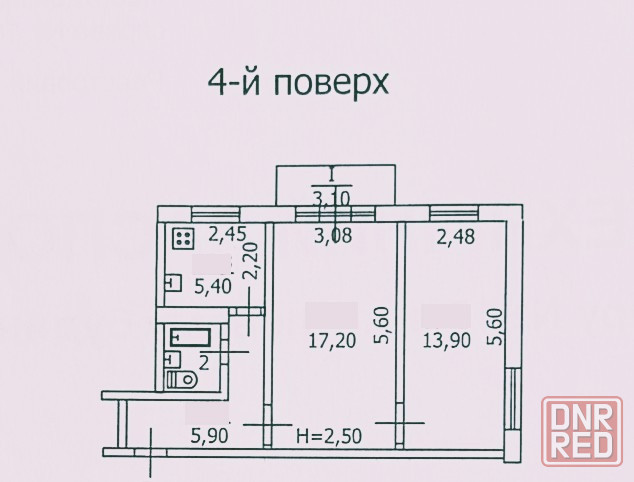 Продам 2-х комн. кв., 4/5 эт., 46 м.кв. - Макеевка, квартал Химик Макеевка - изображение 7