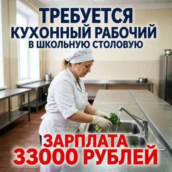 Требуется кухонный рабочий в школьную столовую Донецк