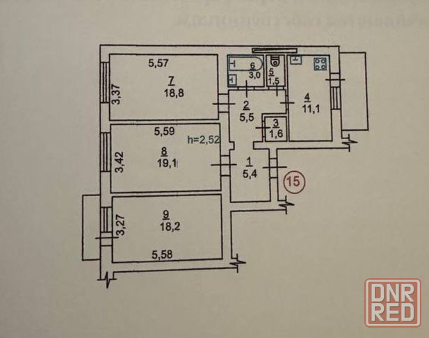 Трехкомнатная квартира в Ворошиловском районе Донецк - изображение 11