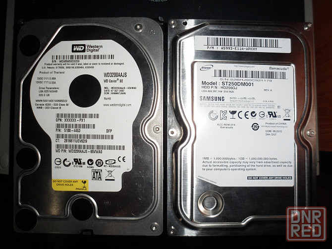 2 HDD 3.5, на 250Гб и 320Гб в молодом возрасте Донецк - изображение 1