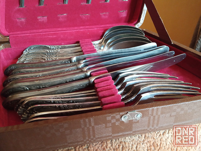 Винтажный набор столовых приборов (мельхиор) Донецк - изображение 1