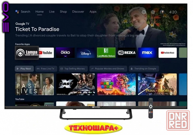50" тв EVO TV 50. 4K|Smart|Android11/Google TV|Wi-Fi 2.4G+5G|Голос Донецк - изображение 2