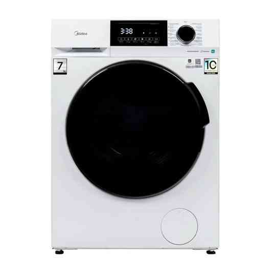 Midea MFC3712BSW40/W Lunar, с фронтальной загрузкой 7кг (белый/черный) Inverter, пар, Wi-Fi Донецк