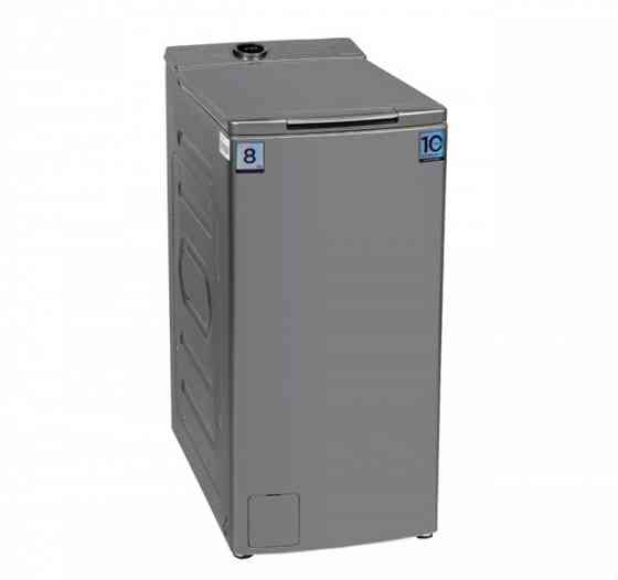 Midea MF100T80BS/S-RU, с вертикальной загрузкой 8кг (графит) Inverter, дисплей, пар Макеевка